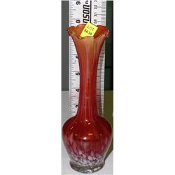 ART GLASS VASE 8"H