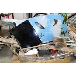 PALLET WITH VACUUM,SHOVELS ETC