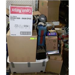 PALLET WITH TOTES,EXTINGUISHER BRACKETS ETC