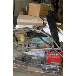 PALLET WITH COMPRESSOR,SHOVELS ETC