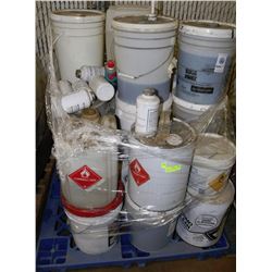 PALLET OF 5 GALLON PAILS OF CHEMICALS