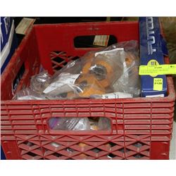RED CRATE WITH 20K HEAD INSULATORS ETC