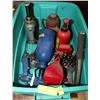 Image 1 : GREEN TOTE WITH JACKS,DRILLBITS, AND MORE