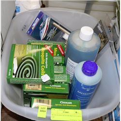 WASH BASIN WITH MOSQUITO COILS ETC