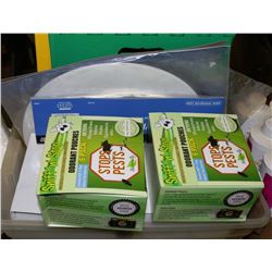 TOTE OF STEP STOOLS,PEST CONTROL