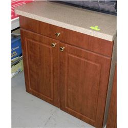LIGHT TAN ARBORITE TOP CABINET