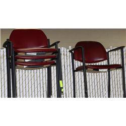 LOT OF 4 RED & BLACK CLIENT CHAIRS