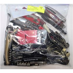 BAG OF ASSORTED CORK SCREWS AS THEY COME
