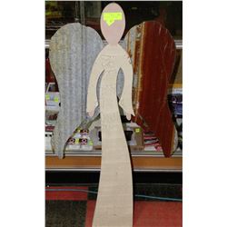 DECORATIVE WOOD AND METAL GARDEN ANGEL