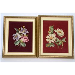 PAIR OF FRAMED NEEDLE POINTS