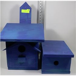 LOT OF 2 BLUE BIRD HOUSES