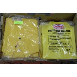 BOX WITH 5 MEDIUM RAIN JACKETS & 2 LARGES