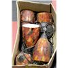 Image 1 : BOX OF HANGING RED LIGHT FIXTURES