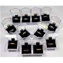 FLAT WITH 12 ASSORTED LADIES RINGS