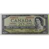 Image 1 : 1954 CANADIAN TWENTY DOLLAR BANKNOTE