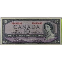 1954 CANADIAN TEN DOLLAR BANKNOTE