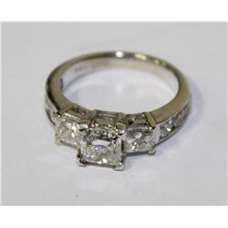14K DIAMOND ENGAGEMENT RING WHITE GOLD WITH COA
