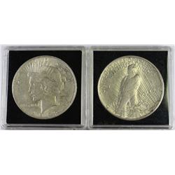 2 US SILVER PEACE DOLLARS 1922 &1923