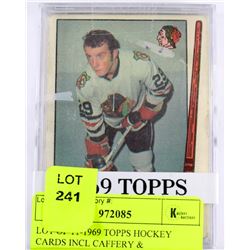 LOT OF 11-1969 TOPPS HOCKEY CARDS INCL CAFFERY &