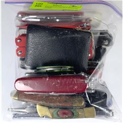 BAG OF ASSORTED POCKET KNIVES AS THEY COME