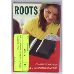 ROOTS COMPACT CARD SET WITH LEATHER CASE