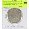 Image 1 : US 1921 MORGAN SILVER DOLLAR - LAST YEAR OF ISSUE