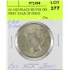 Image 1 : US 1922 PEACE SILVER DOLLAR - FIRST YEAR OF ISSUE