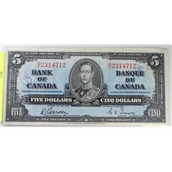 1937 FIVE DOLLAR BANKNOTE