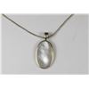 Image 1 : VINTAGE MOTHER OF PEARL .925 SILVER PENDANT &CHAIN