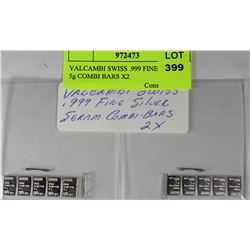VALCAMBI SWISS .999 FINE SILVER 5g COMBI BARS X2