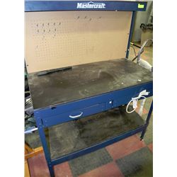 MASTERCRAFT WORK BENCH WITH PEGBOARD & PEGS