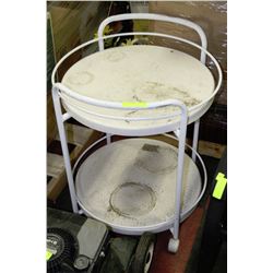 OUTDOOR ROUND SERVING CART ON WHEELS 27"X31"H