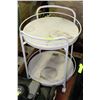 Image 1 : OUTDOOR ROUND SERVING CART ON WHEELS 27"X31"H