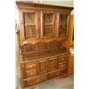 Image 1 : 2PC WOODEN CHINA CABINET WITH GLASS DOORS & GLASS