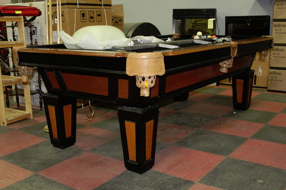 STEALTH SLATE TOP 4X8 POOL TABLE WITH NEW LIGHT AN