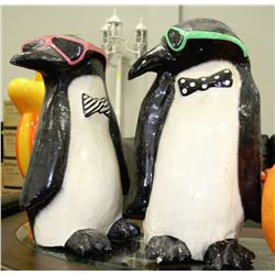 2 PENGUIN ORNAMENTS