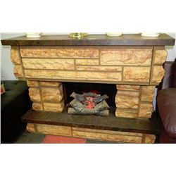 STONE LOOK FIREPLACE