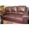 Image 1 : WINE RED LEATHER SOFA