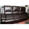 Image 2 : BLACK LEATHER RECLINING SOFA AND CHAIR