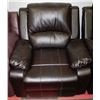 Image 3 : BLACK LEATHER RECLINING SOFA AND CHAIR