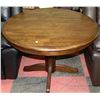 Image 1 : ROUND WOOD PEDESTAL TABLE WITH BUTTERFLY LEAF