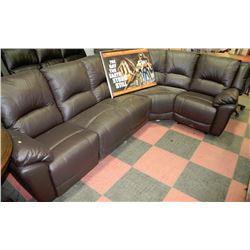 BROWN 50/50 LEATHER SECTIONAL