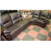 Image 1 : BROWN 50/50 LEATHER SECTIONAL