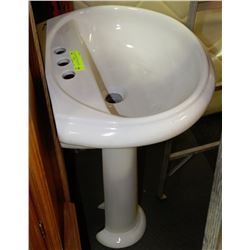 WHITE PEDESTAL BATHROOM SINK