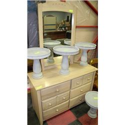 6 DRAWER DRESSER WITH MIRROR