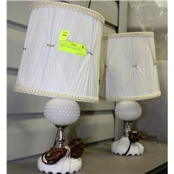 PAIR OF MILK GLASS LAMPS