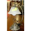 Image 1 : SIDE DECORATIVE TABLE LAMP W/ MILK GLASS