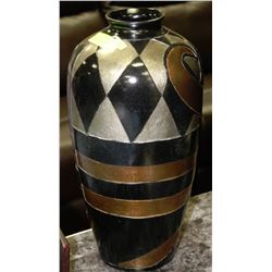 BLACK TONED ABSTRACT PORCELAIN VASE 18" ON CHOICE