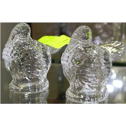 PAIR OF CRYSTAL TURKEYS - MADE IN CZECH REPUBLIC
