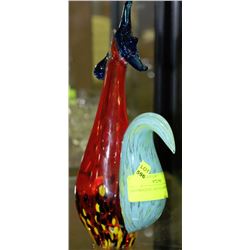 DECORATIVE ART GLASS ROOSTER